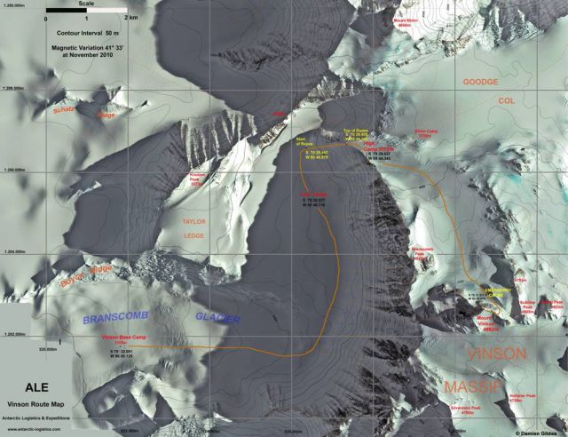 Route Mount Vinson (Kartenübersicht)
